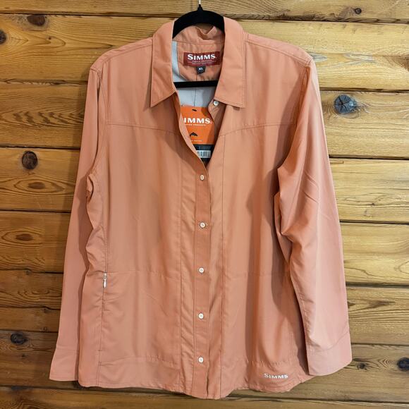 NWT Simms Womens Fishing Long Sleeve Top salmon pink XL - Picture 1 of 6